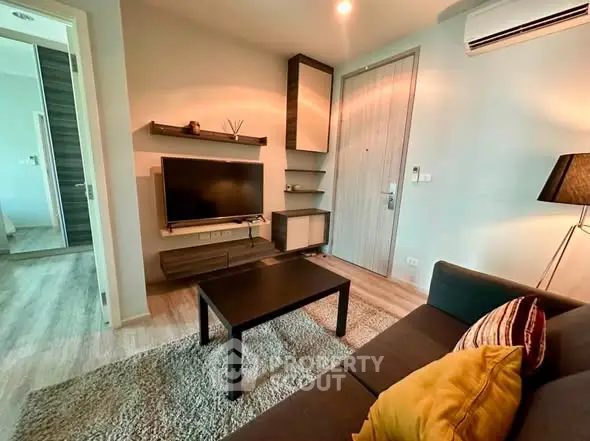 Modern living room with stylish decor and cozy ambiance