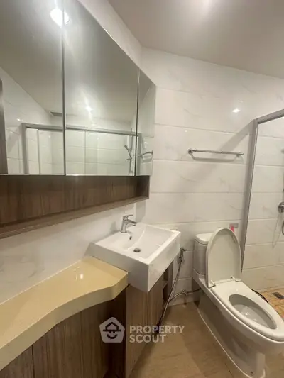 Modern bathroom with sleek fixtures and elegant design