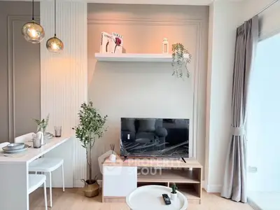 Modern living room with stylish decor and natural light