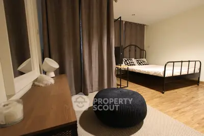 Modern bedroom with stylish decor and cozy ambiance