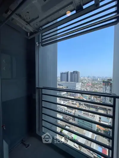 Stunning high-rise balcony with panoramic city skyline view