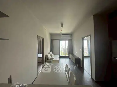 Modern apartment interior with open living space and natural light