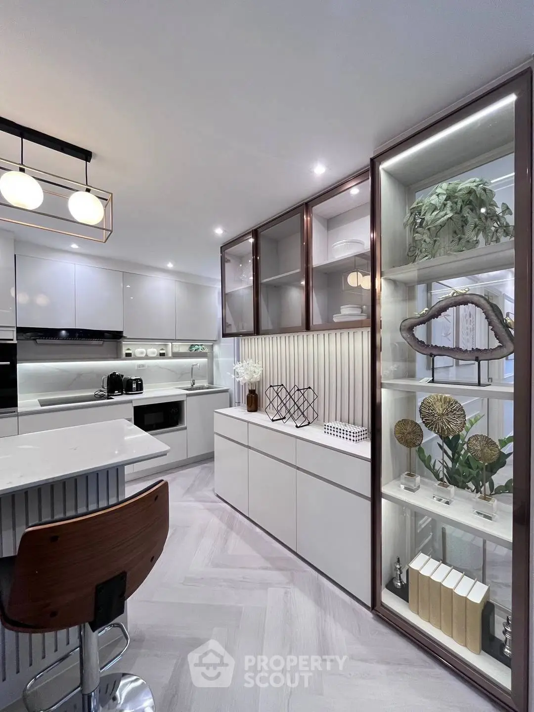Modern kitchen with sleek cabinetry and stylish decor