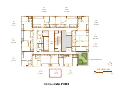 Explore the 23rd floor plan of a modern residential building with detailed unit layouts.