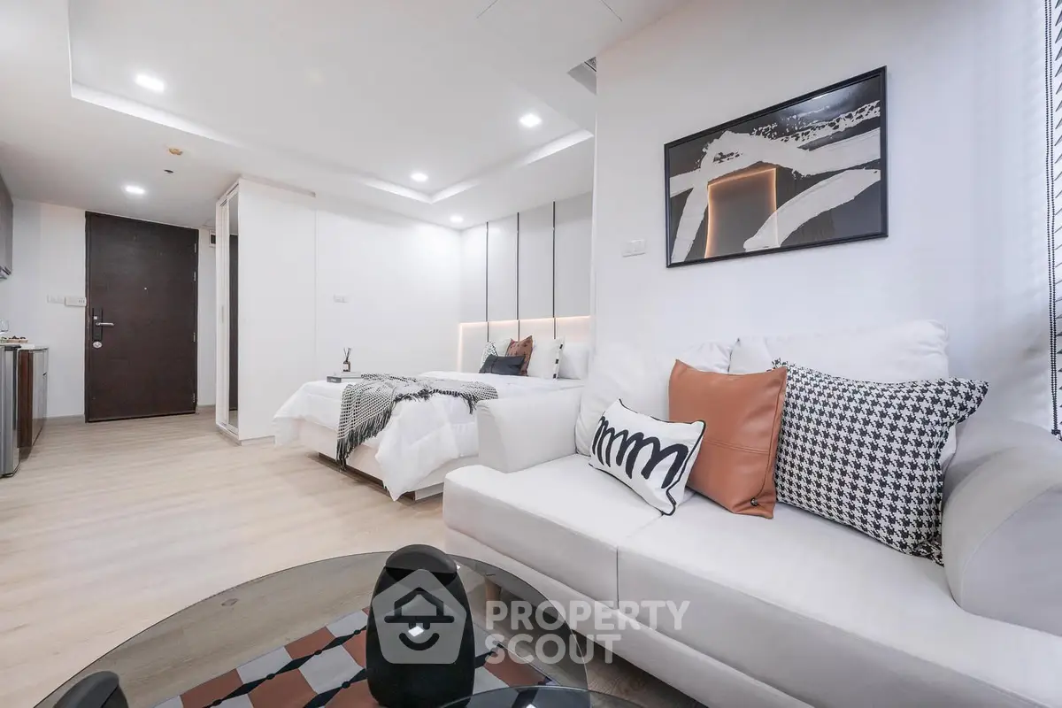 Modern studio apartment with stylish decor and cozy ambiance