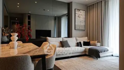Luxurious modern living room with elegant decor and large sectional sofa