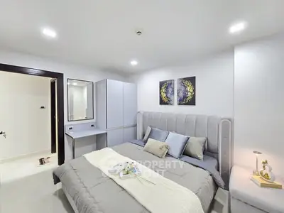 Modern bedroom with elegant decor and cozy ambiance