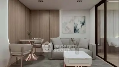 Modern living room with stylish furniture and elegant decor