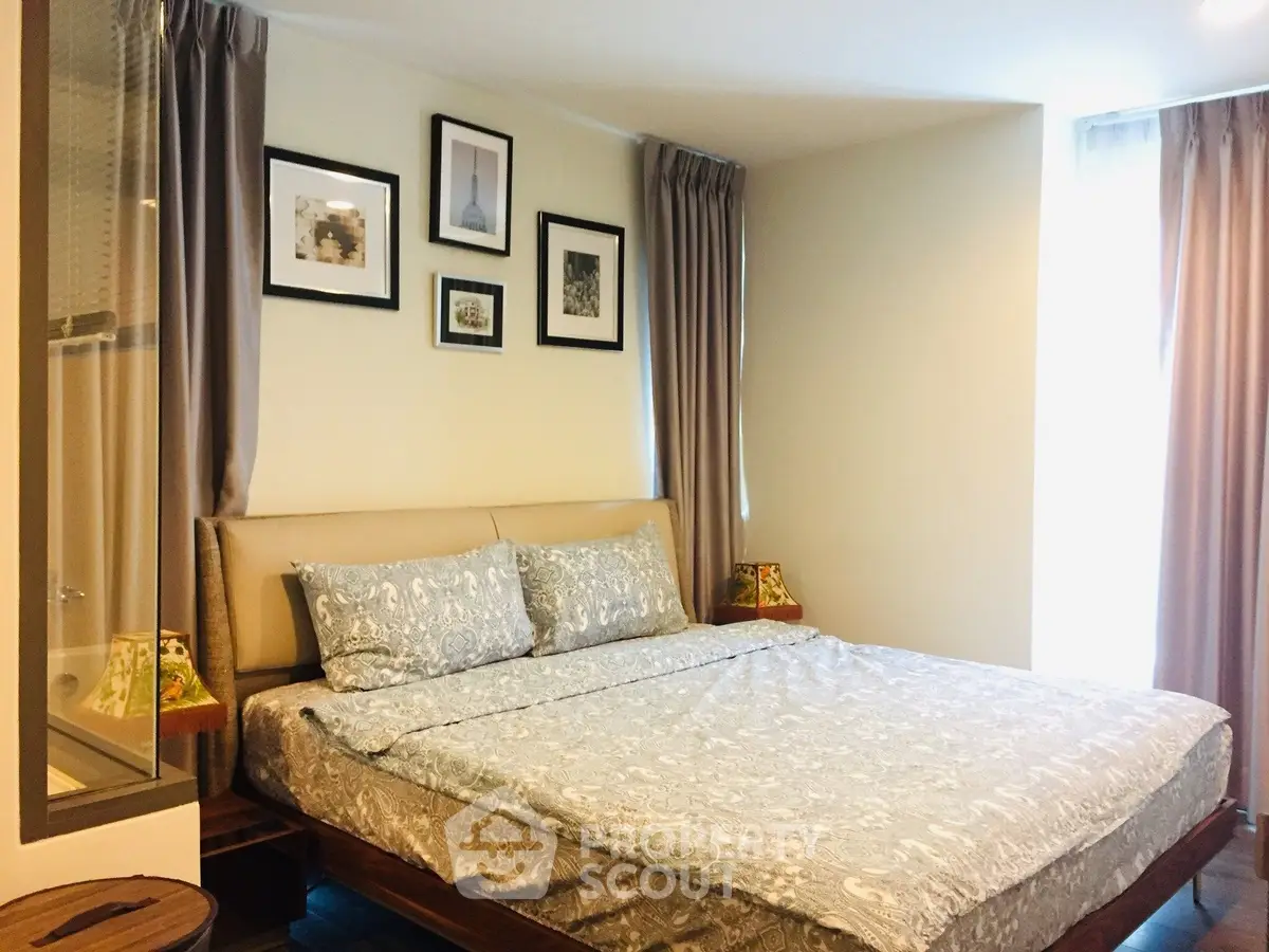 Cozy bedroom with elegant decor and natural light