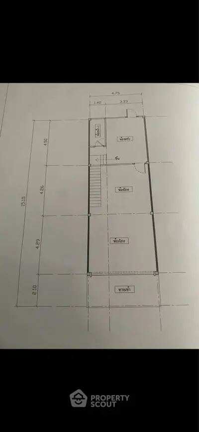 Architectural floor plan showcasing detailed layout of a residential property with precise measurements.