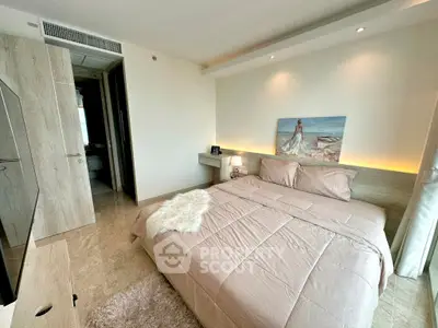 Luxurious bedroom with elegant decor and cozy ambiance in modern apartment