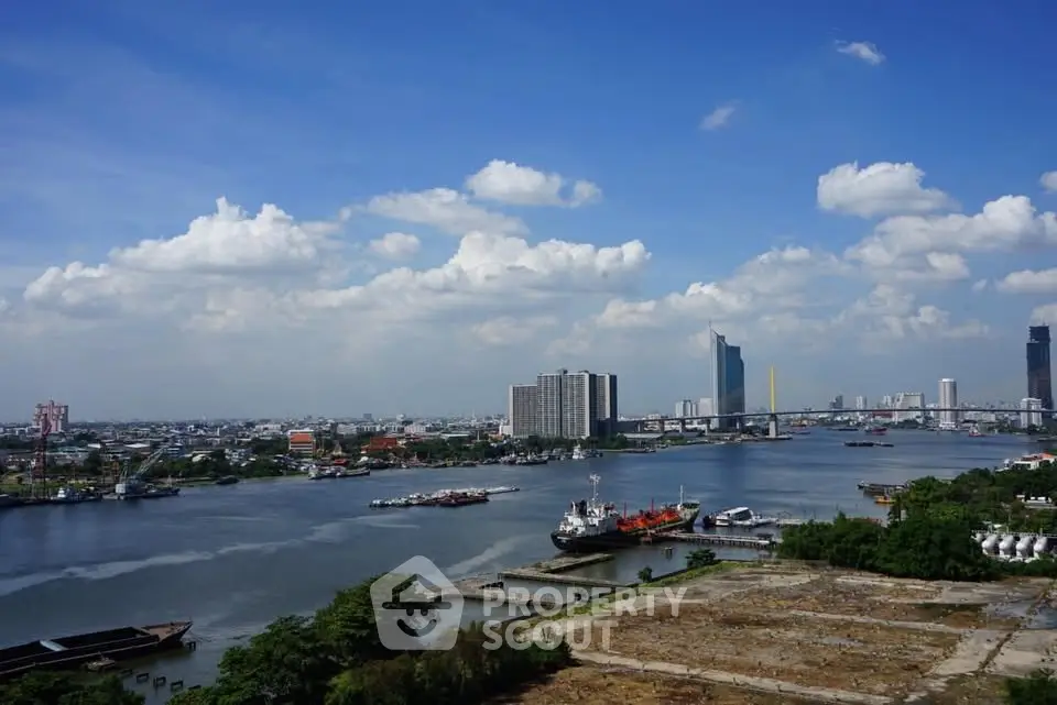 Stunning river view with city skyline and modern architecture, perfect for urban living enthusiasts.