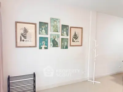 Stylish living room with modern art and minimalist decor
