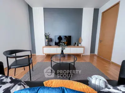 Modern living room with sleek furniture and stylish decor