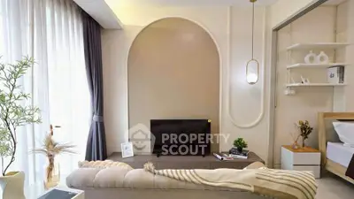 Stylish modern living room with elegant decor and natural light