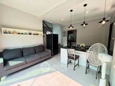 Modern living room with open layout and stylish decor