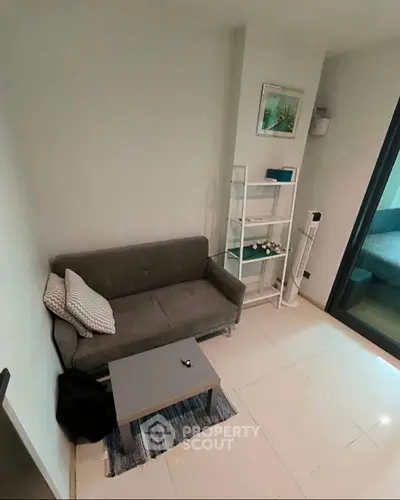 Modern living room with stylish sofa and decor