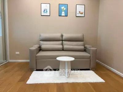 Modern living room with stylish sofa and minimalist decor