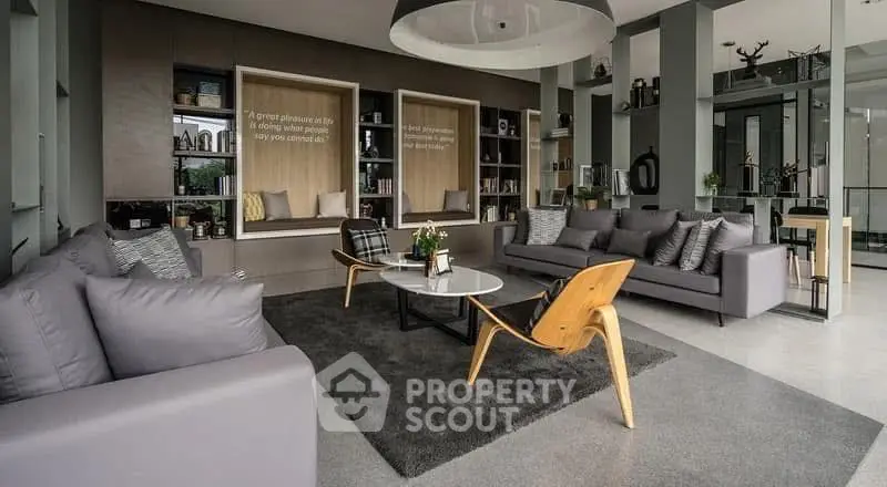 Luxurious modern living room with stylish furniture and elegant decor