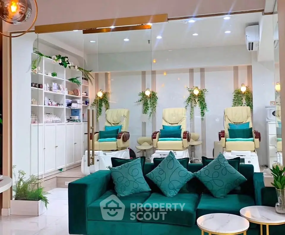 Luxurious spa interior with plush seating and elegant decor, perfect for relaxation and rejuvenation.