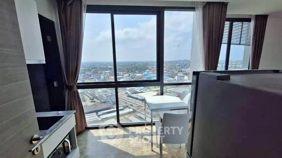 Modern apartment with stunning city view and open kitchen layout