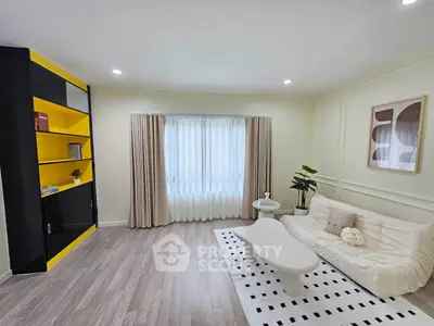 Modern living room with stylish decor and natural light