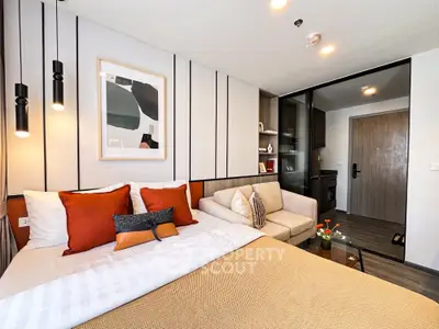 Modern studio apartment with stylish decor and cozy ambiance