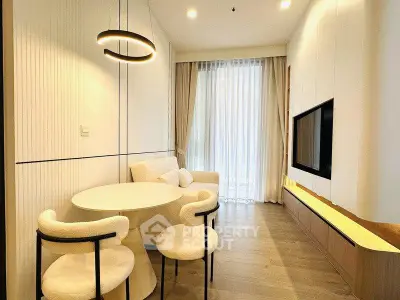 Modern living room with elegant furniture and natural light