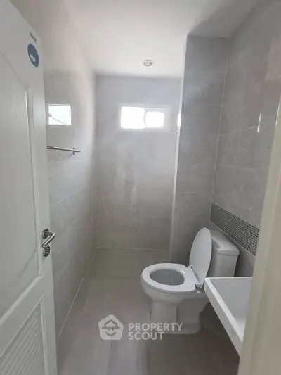 Modern bathroom with sleek design and natural light