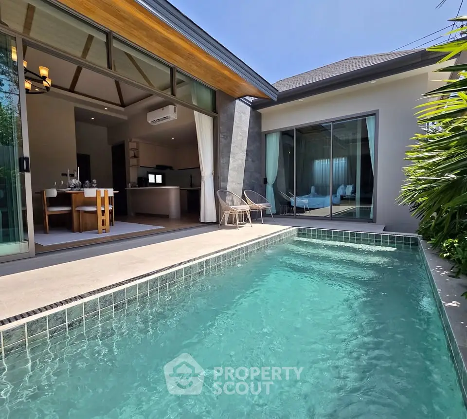 Luxurious villa with private pool and open living space, perfect for relaxation and entertaining.