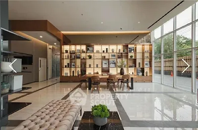 Luxurious modern living room with elegant decor and floor-to-ceiling windows
