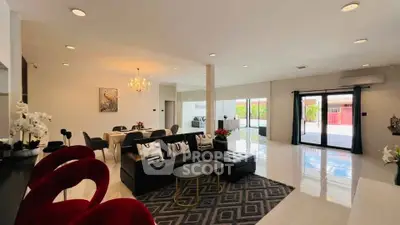Spacious modern living room with open layout and elegant decor
