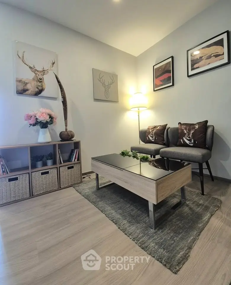 Cozy living room with stylish decor and modern furniture, perfect for relaxation and entertaining.