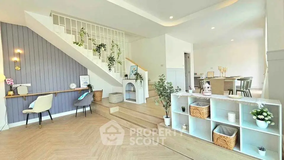 Spacious modern living room with stylish decor and open layout