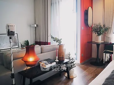 Stylish living room with modern decor and cozy ambiance