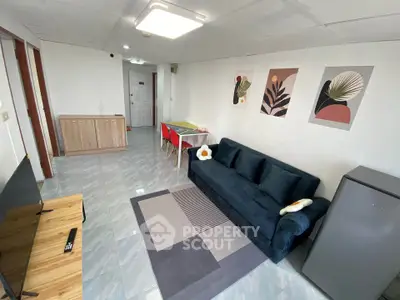 Modern living room with stylish decor and sleek furniture
