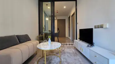 Modern living room with stylish furniture and cozy ambiance