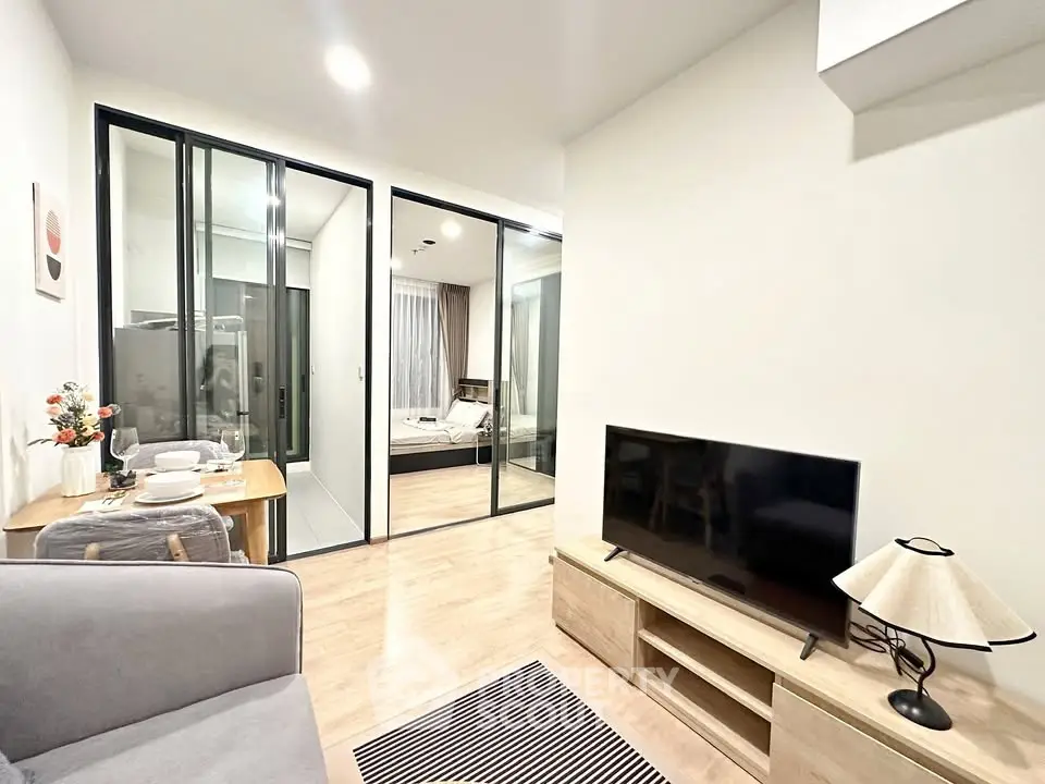 Modern living room with open layout and stylish decor