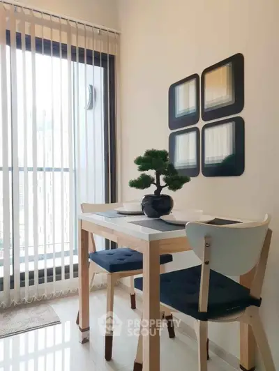 Chic dining nook with modern decor and natural light