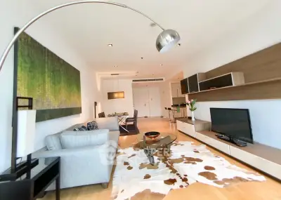 Spacious modern living room with stylish decor and open layout
