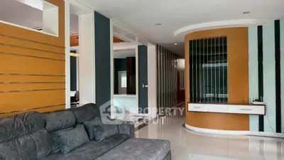 Modern living room with stylish decor and sleek furniture