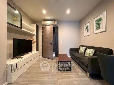 Modern living room with sleek furniture and stylish decor