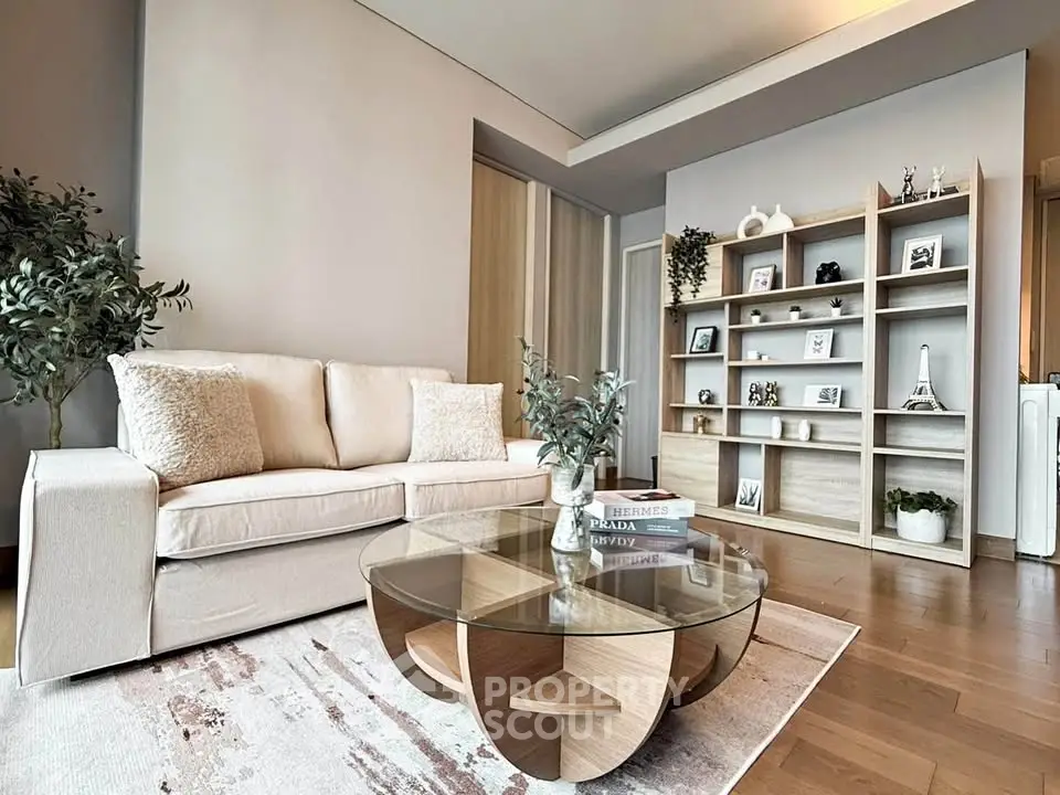 Modern living room with stylish furniture and elegant decor