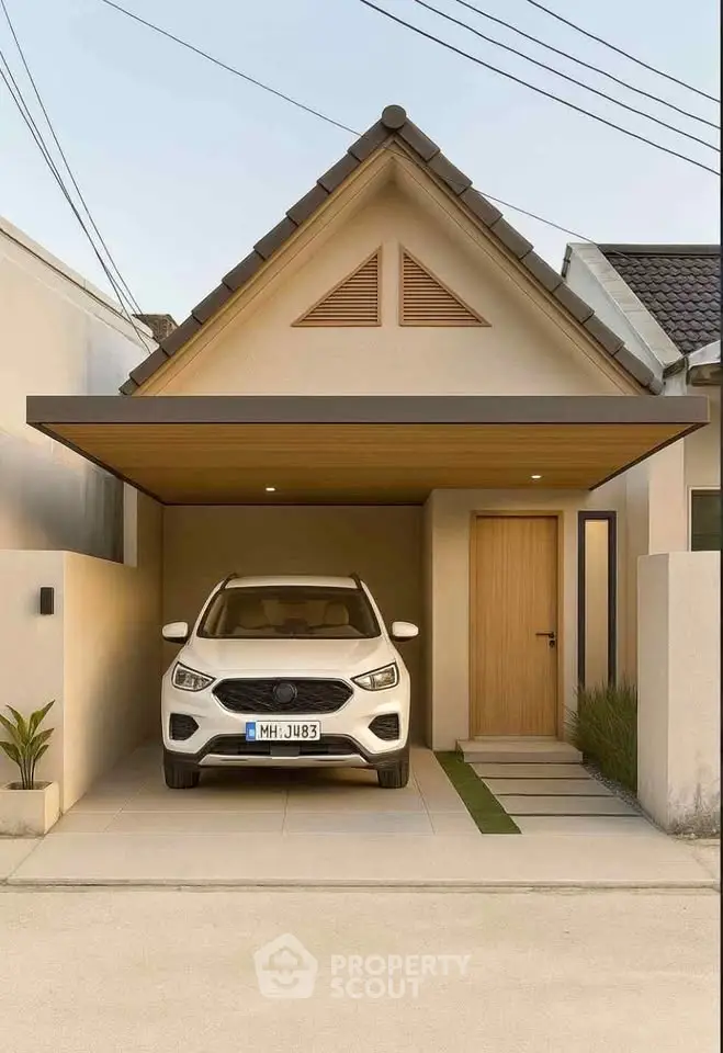 Charming modern house with carport and sleek exterior design