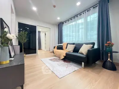 Modern living room with stylish decor and natural light