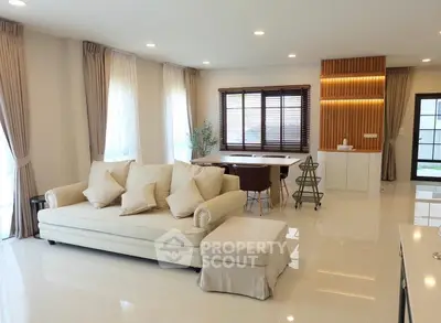 Spacious modern living room with elegant decor and natural light