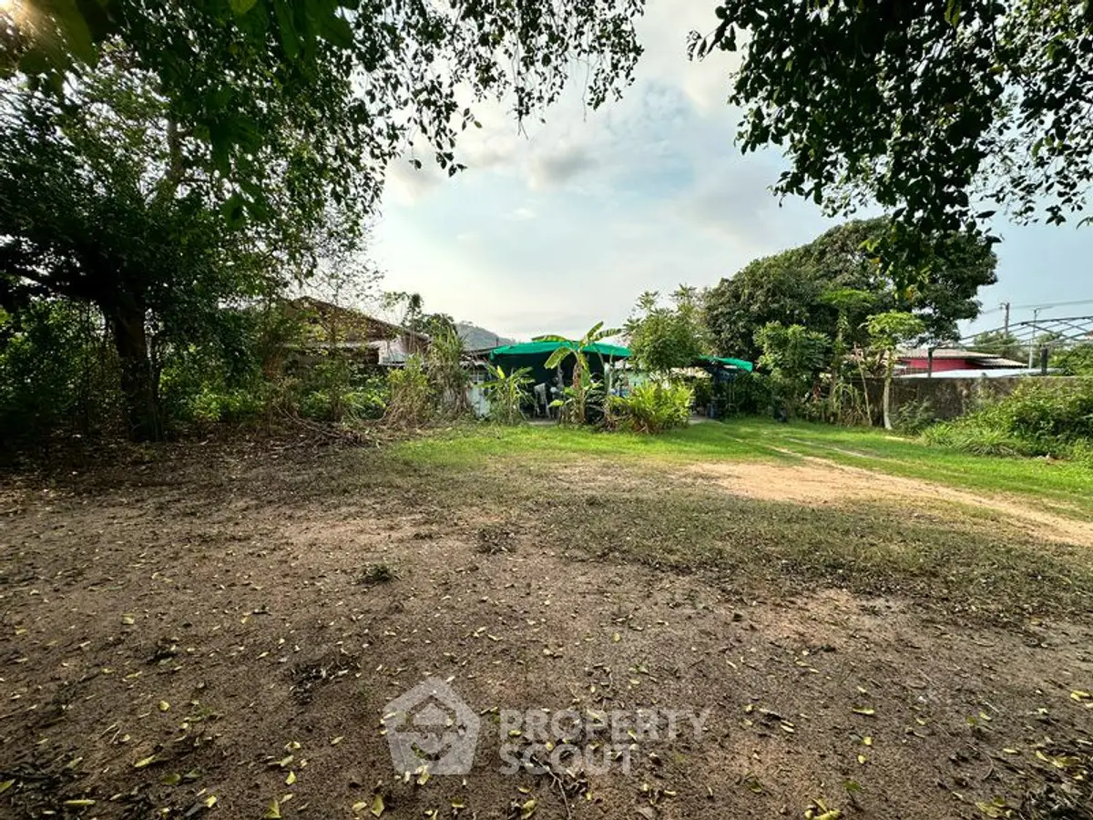Spacious garden plot with lush greenery and potential for development.