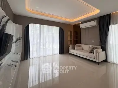 Spacious modern living room with elegant design and natural light