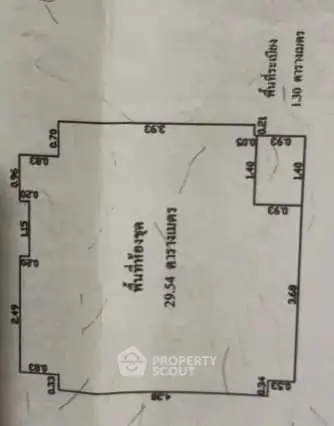 Detailed architectural floor plan with precise measurements for real estate development.