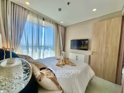 Luxurious bedroom with stunning view and modern decor